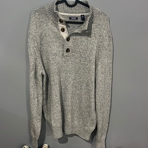 Izod Grey 1/4 Button Sweater